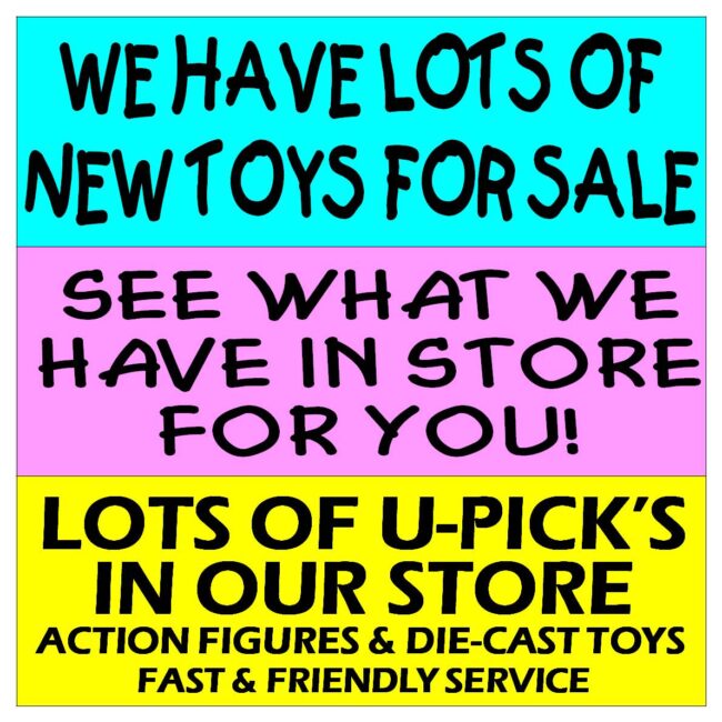 We have lots of new toys for sale. See what we have in store for you.. Lots of U-Picks in our store.